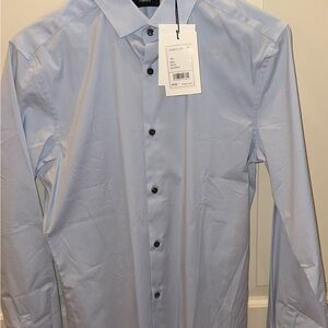 Theory Blue Dress Shirt with Standard Collar